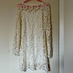 NWOT white lace mini dress, size small
